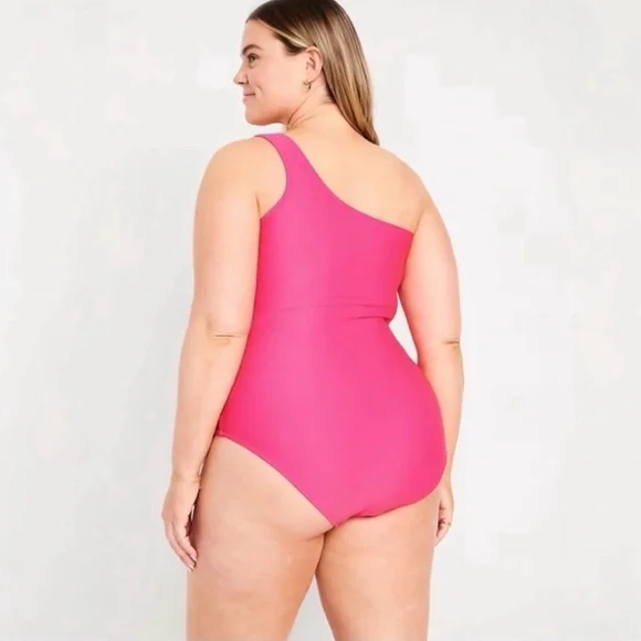 Old Navy Pink One-Shoulder Cutout Swimsuit - Picture 2 of 3